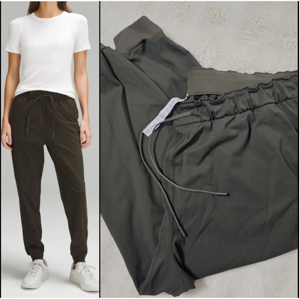 Lululemon Stretch High-Rise Jogger Full Length Sz 20 Olive Green W5DQDS Pull On
